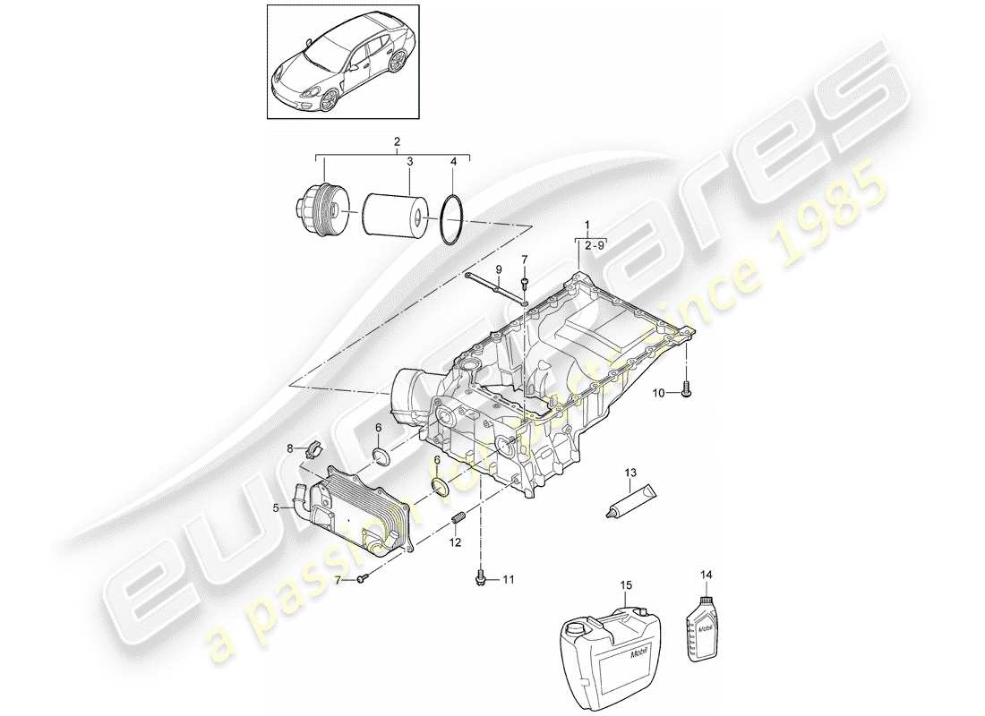 porsche 2010 (panamera 970) oil-conducting housing part diagram