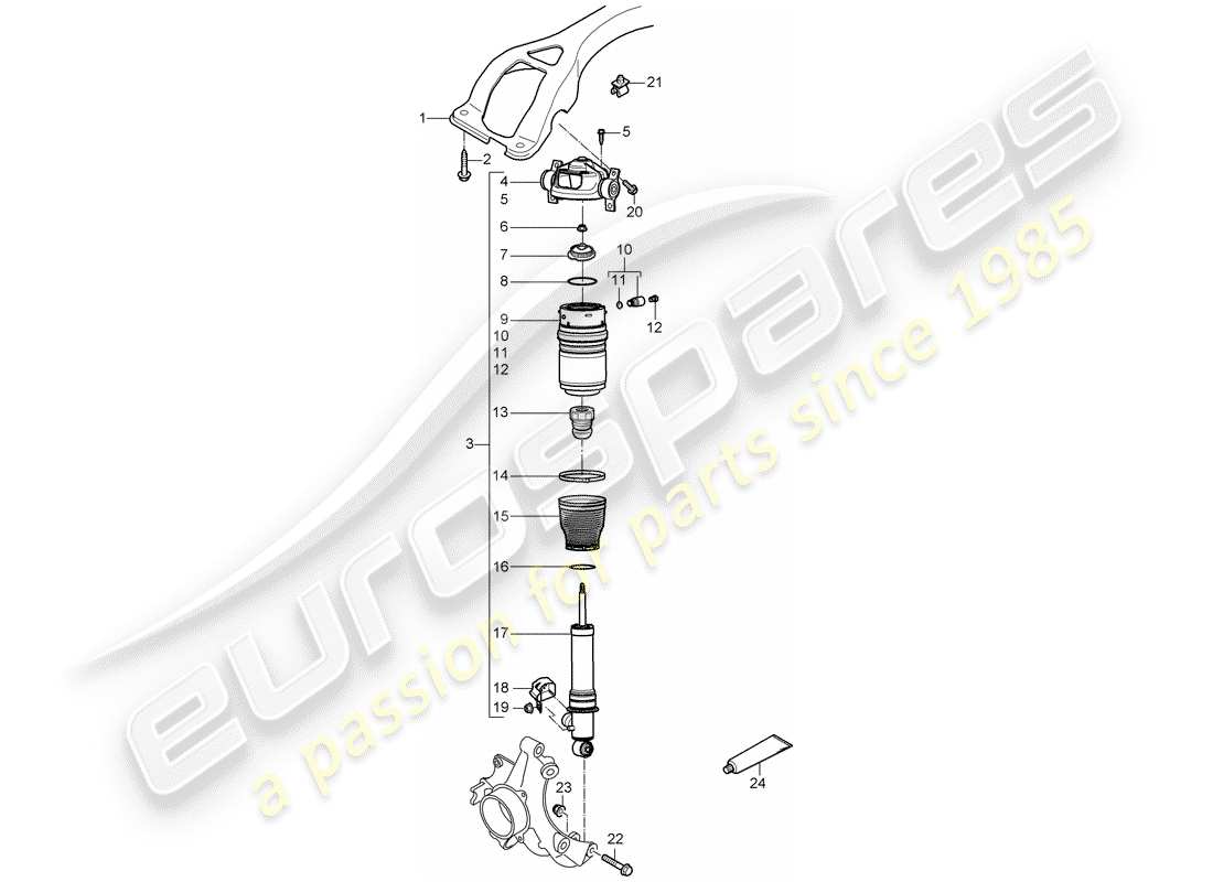 porsche 2010 (cayenne e1 9pa) suspension part diagram