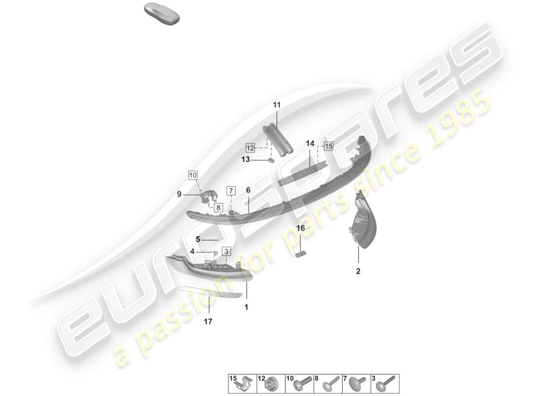porsche 2020 (992-1) rear light parts diagram