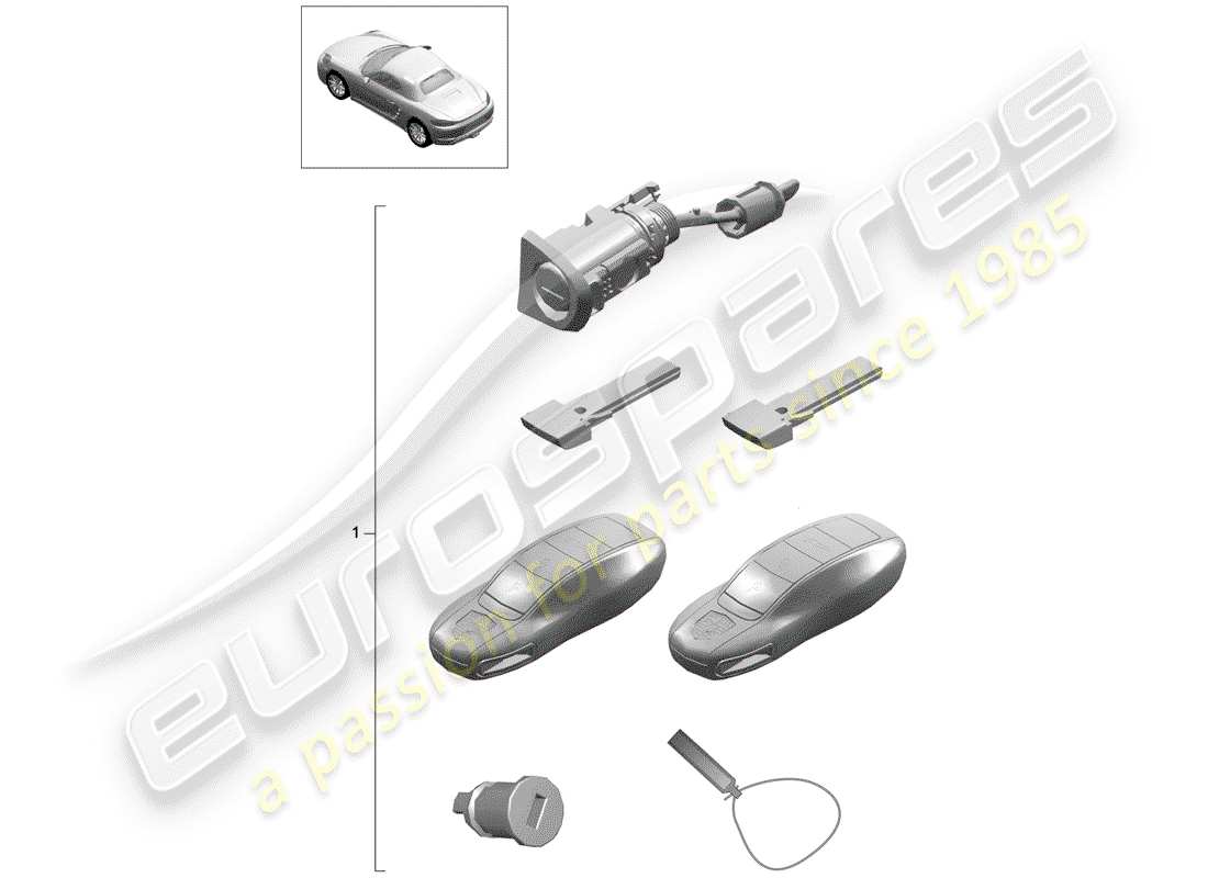porsche 2018 (718 boxster) repair kit part diagram