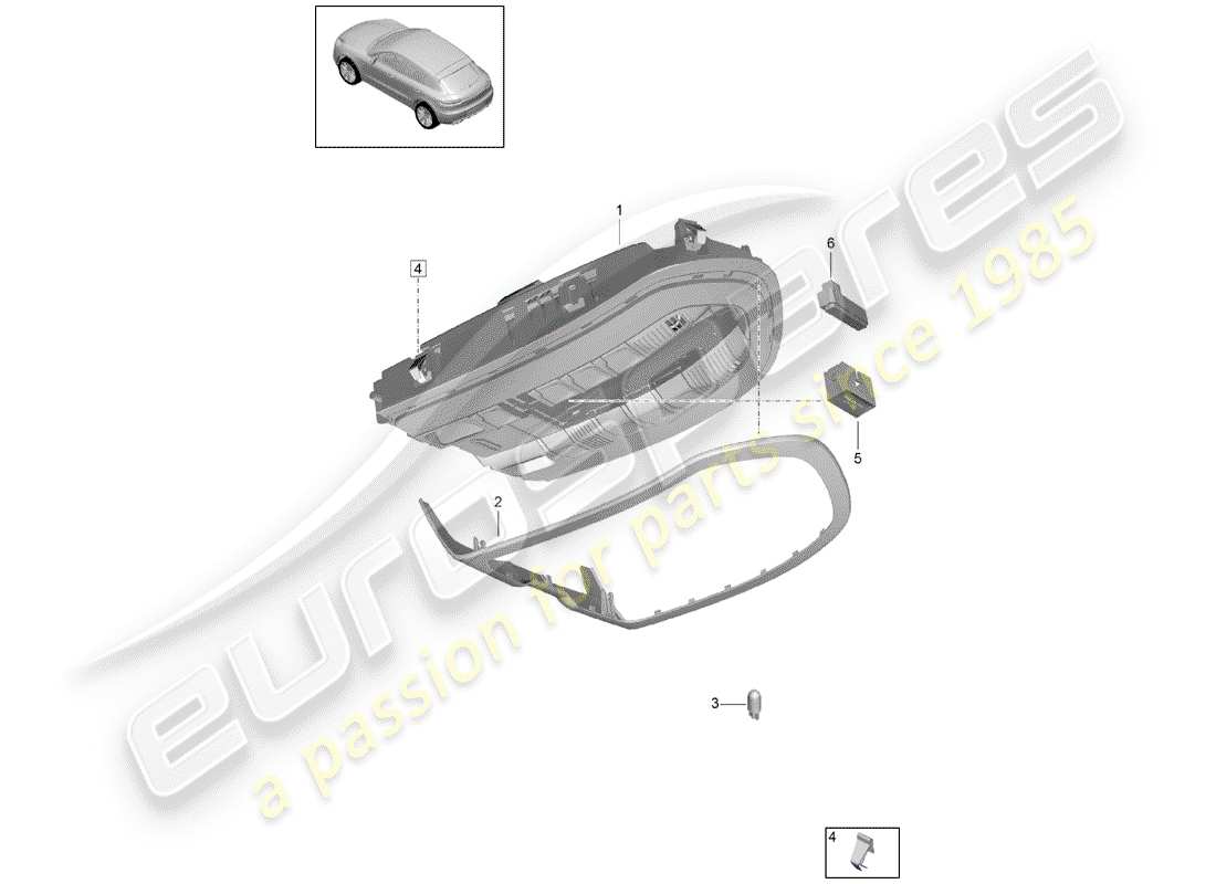porsche 2019 (macan) bracket part diagram