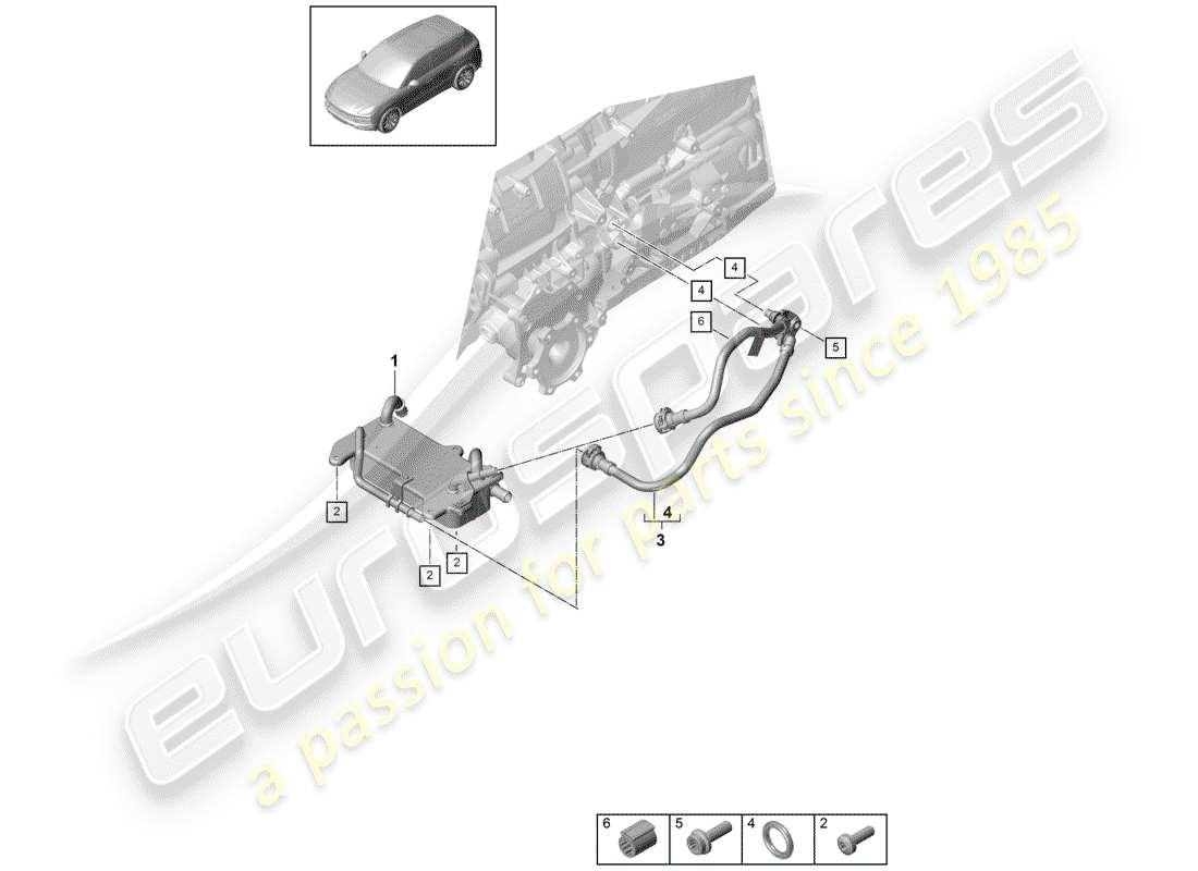 porsche cayenne e3 (2020) 8-speed automatic gearbox part diagram