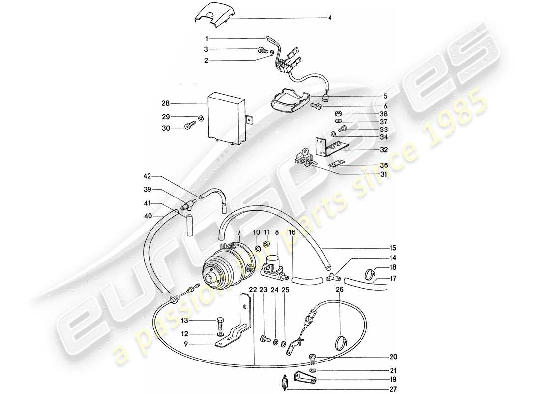 porsche 1974 (911) cruise control system part diagram