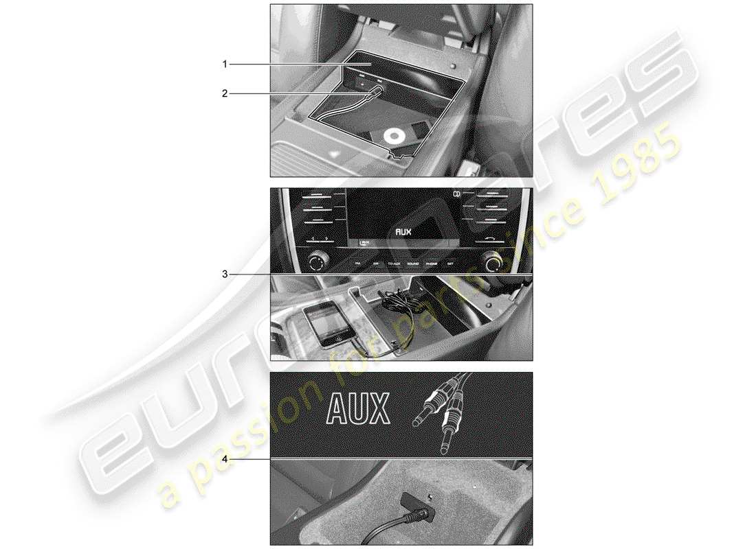 porsche tequipment cayenne (2003) multimedia interface part diagram