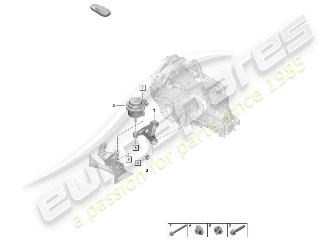porsche 2020 (718 cayman) gearbox securing parts part diagram