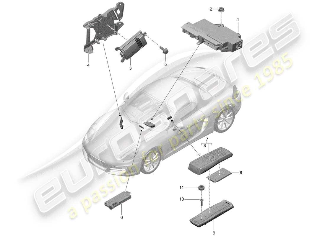 porsche 2012 (981 boxster) amplifier parts diagram