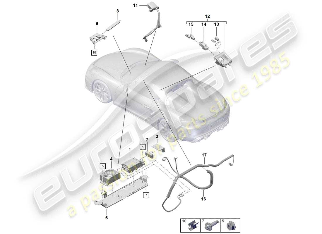 porsche 2020 (718 boxster spyder) for vehicles with telephone parts diagram