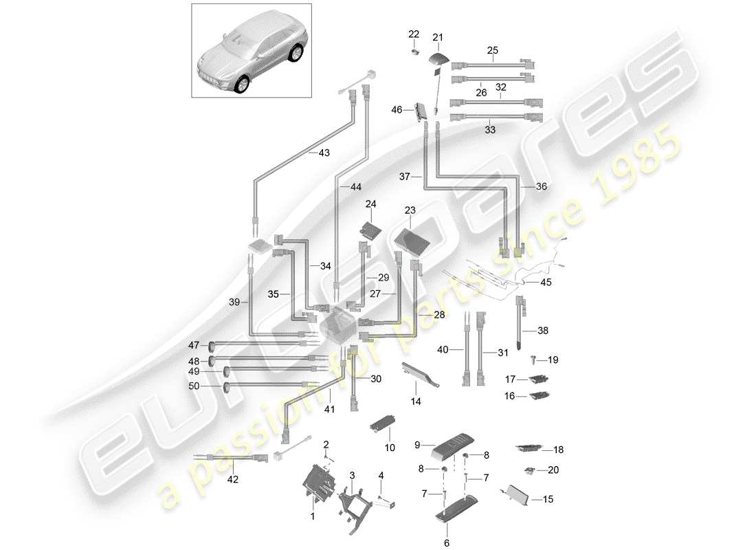 porsche 2016 (macan) telephone part diagram