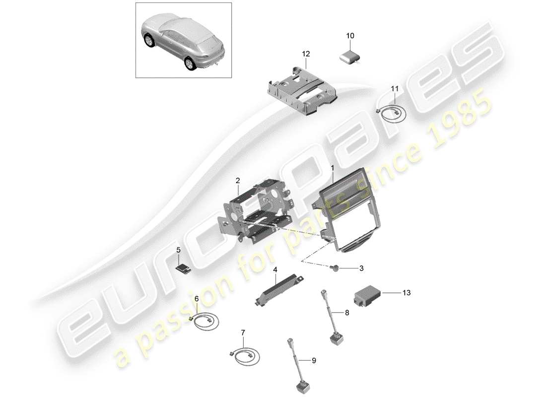 porsche 2016 (macan) for vehicles with part diagram