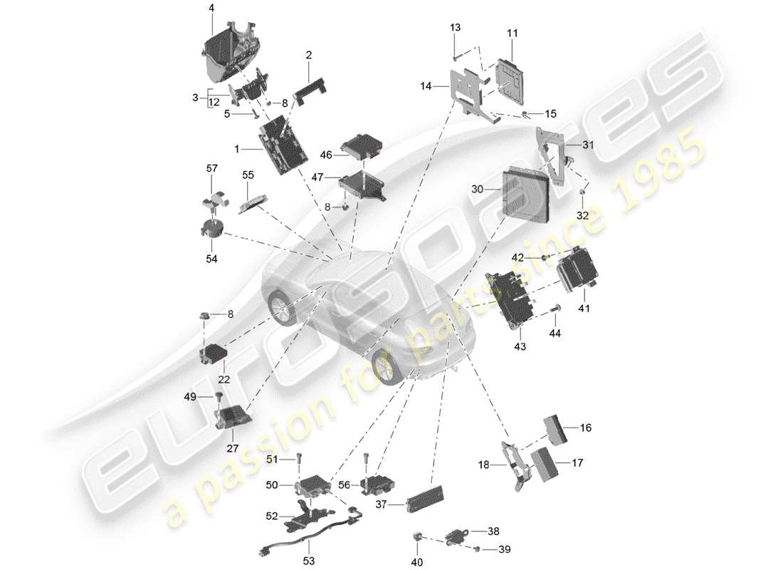 porsche 2018 (macan) control units part diagram