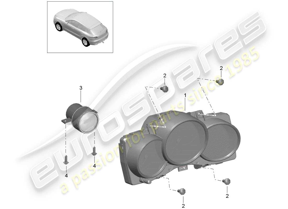 porsche 2014 (macan) instrument cluster part diagram