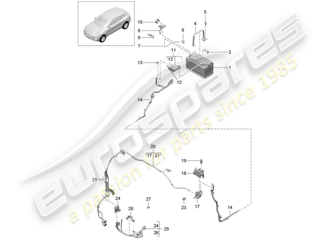 porsche 2015 (macan) battery part diagram