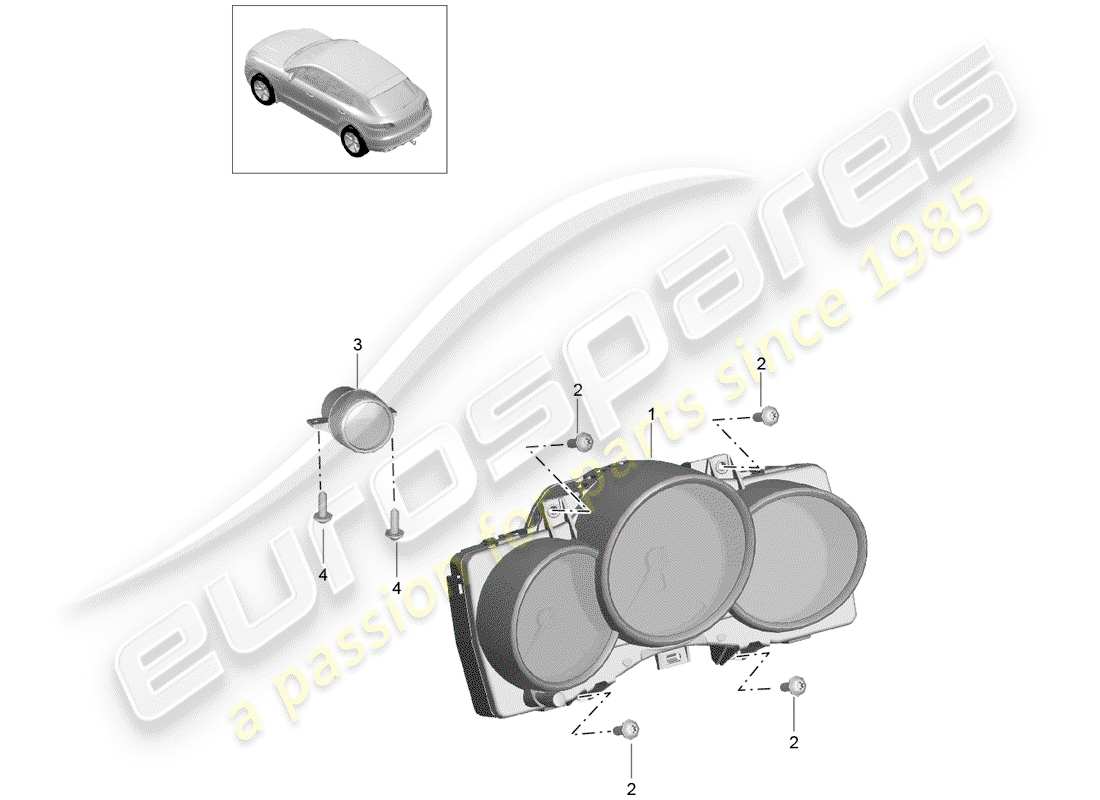 porsche 2015 (macan) instrument cluster part diagram