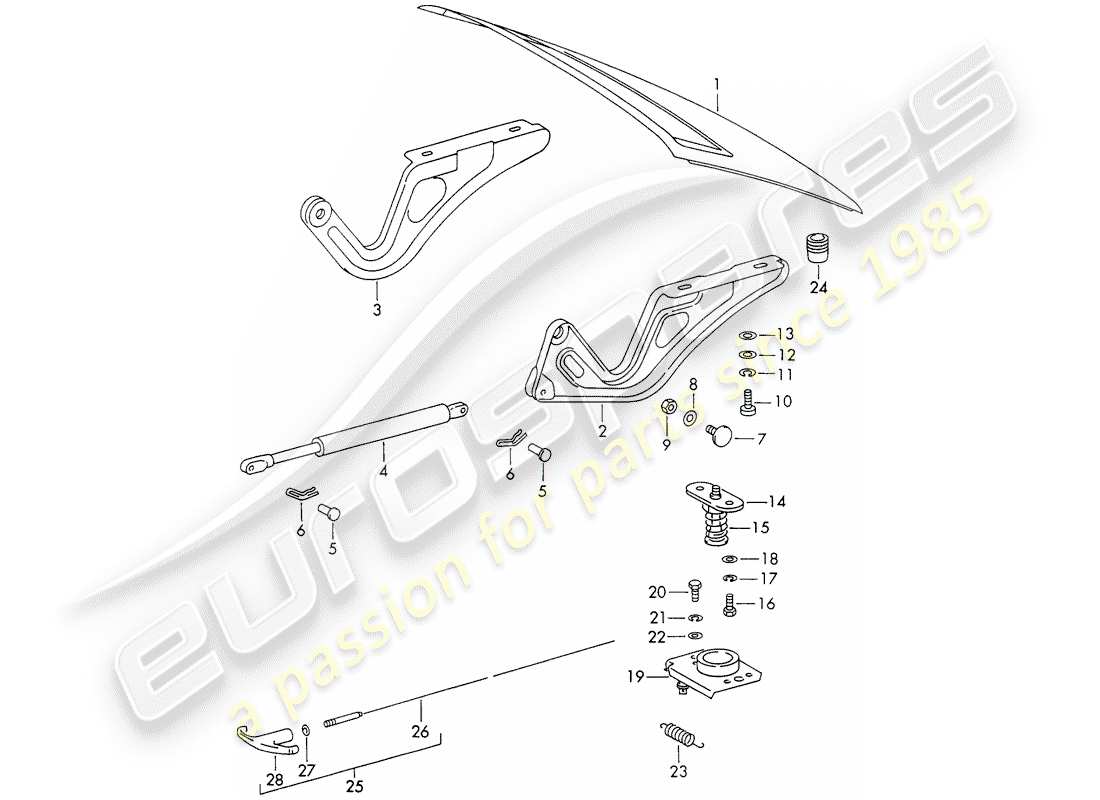 porsche 1973 (911) cover parts diagram