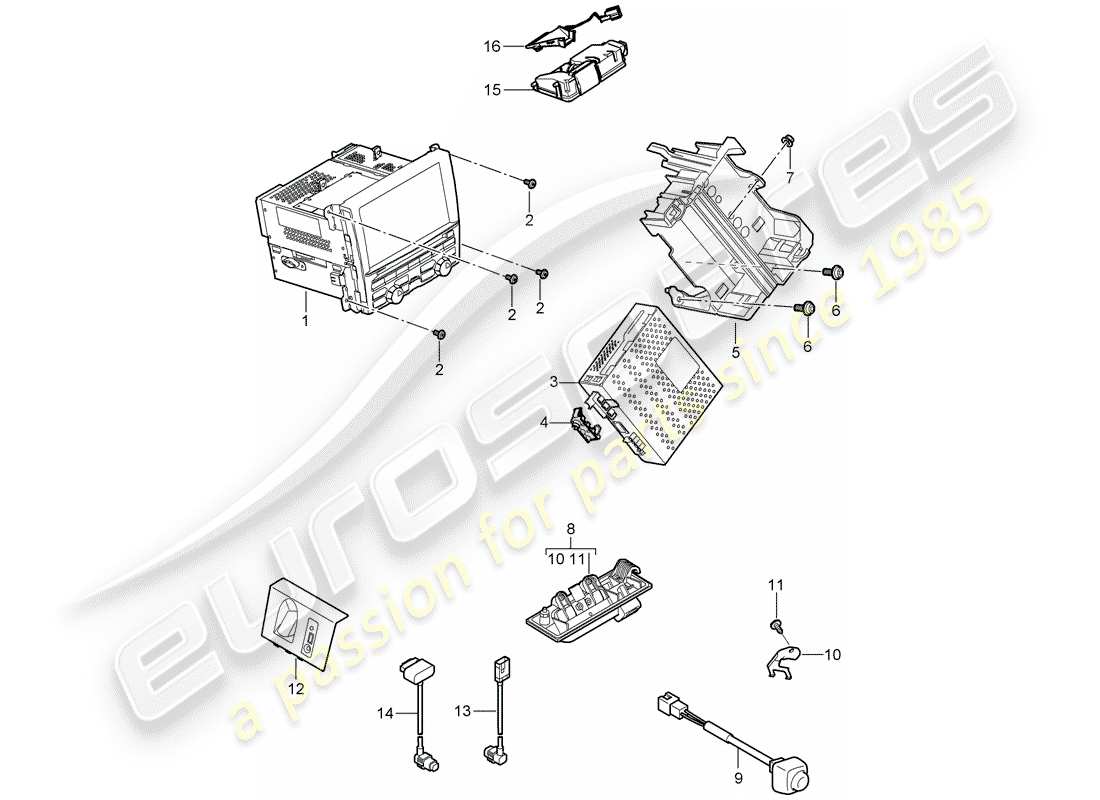 porsche 2015 (panamera 970) radio unit part diagram