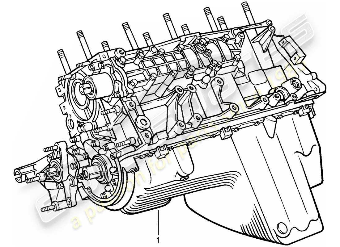porsche 968 (1995) short engine - crankcase part diagram