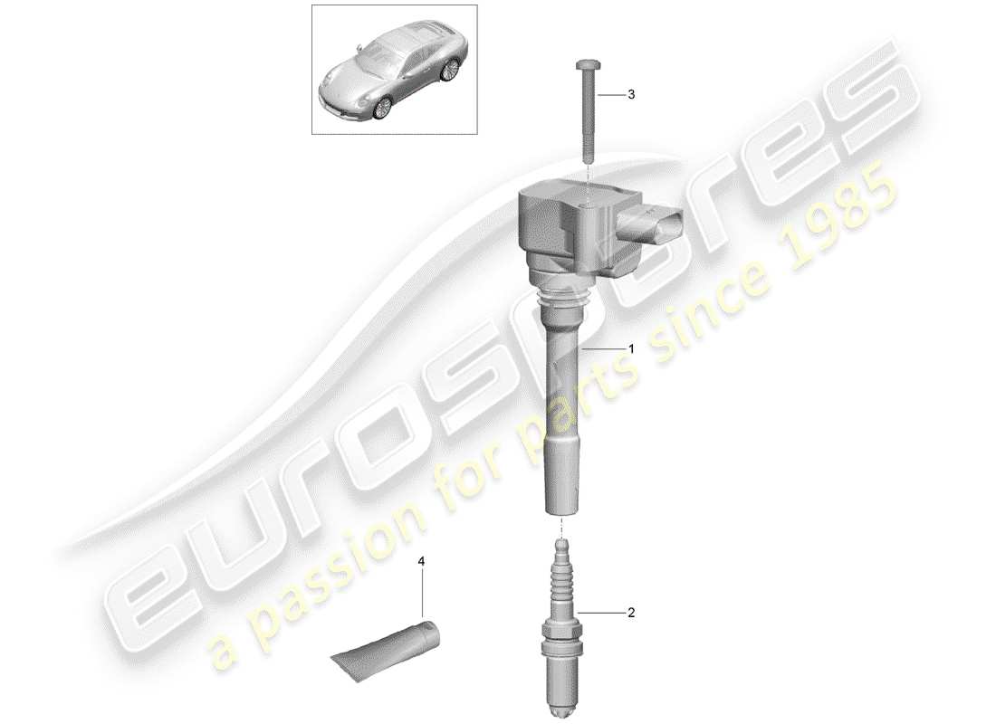 porsche 2020 (991-2) ignition system part diagram