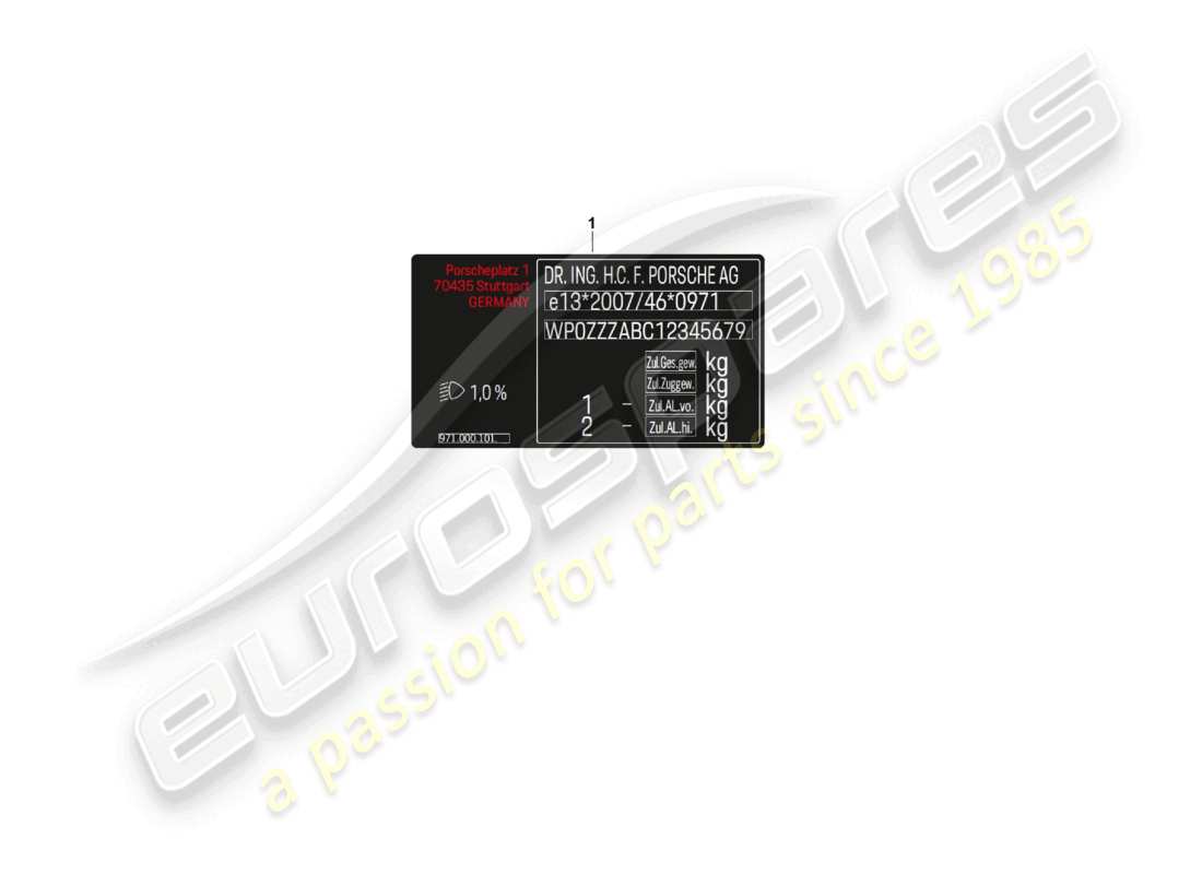 porsche 2019 (macan) data tag row d - mj 2022>> part diagram