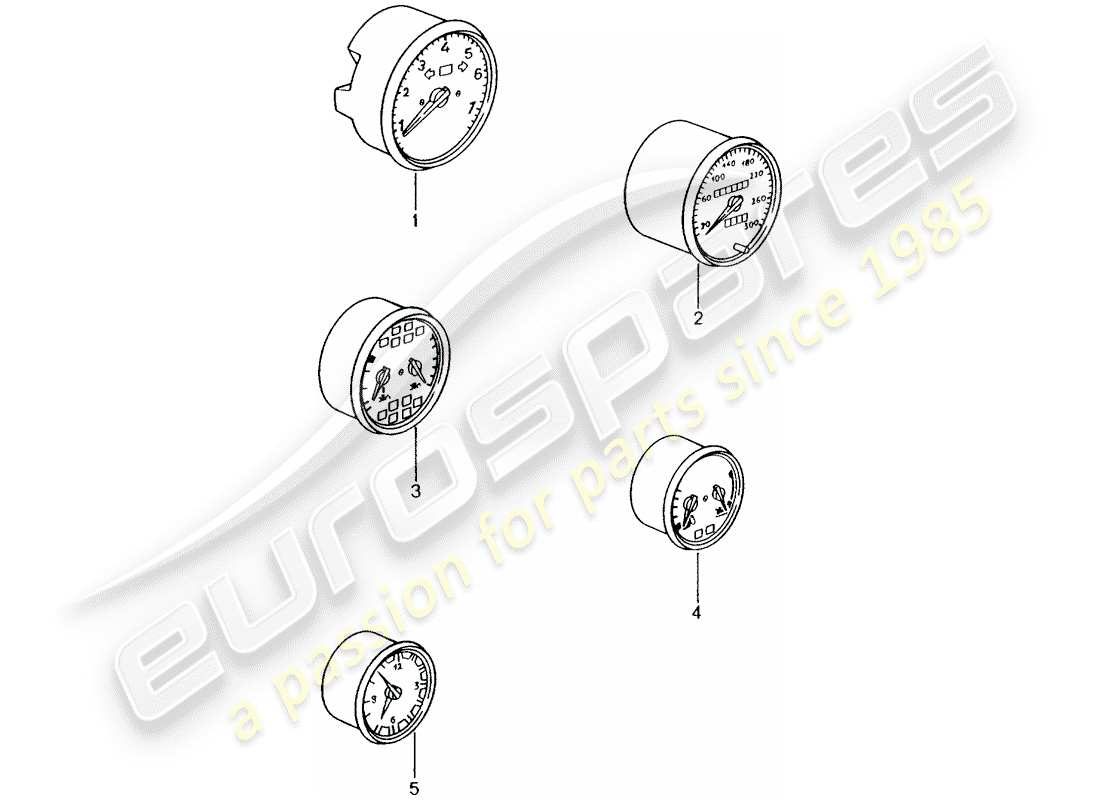 porsche 2009 (tequipment) instruments part diagram