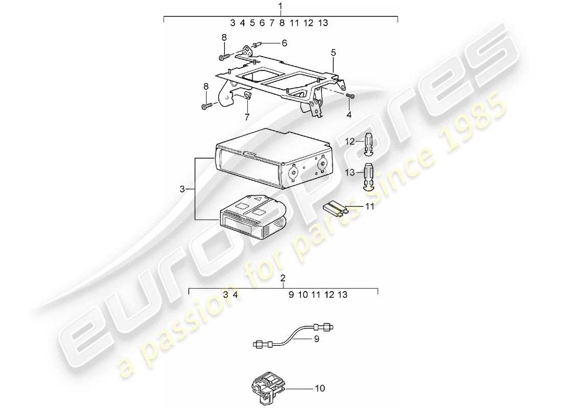 porsche tequipment cayenne (2011) cd-changer part diagram