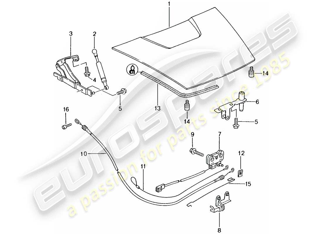 porsche 2001 (986 boxster) cover parts diagram