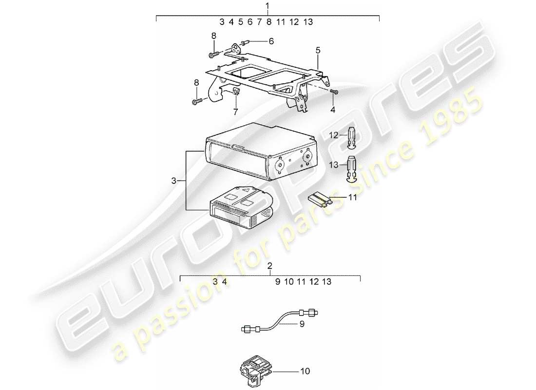 porsche 2015 (tequipment cayenne) cd-changer part diagram