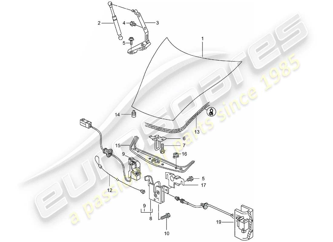 porsche 2001 (996 turbo / gt2) cover part diagram