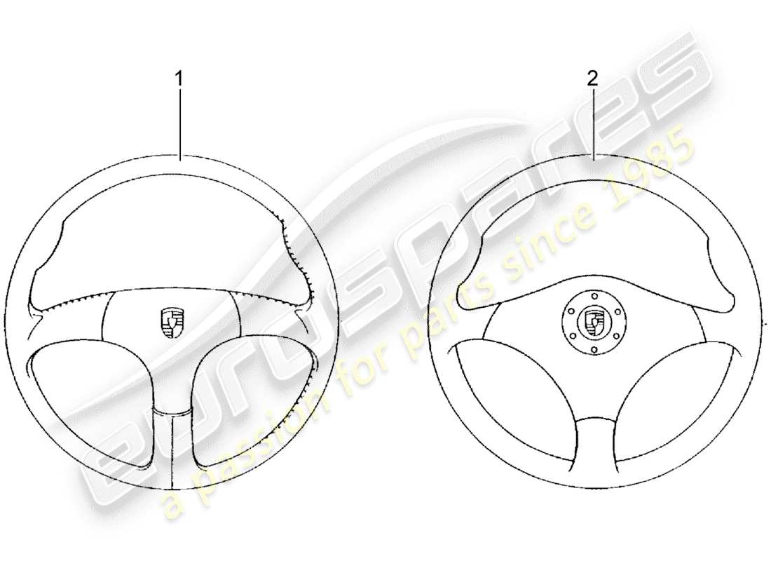 porsche 2014 (accessories) sports steering wheel - without: - airbag part diagram
