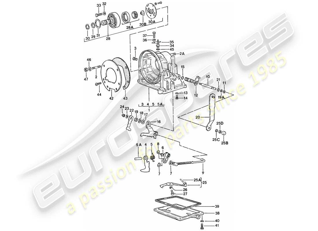 porsche 944 (1988) transmission case - automatic transmission parts diagram