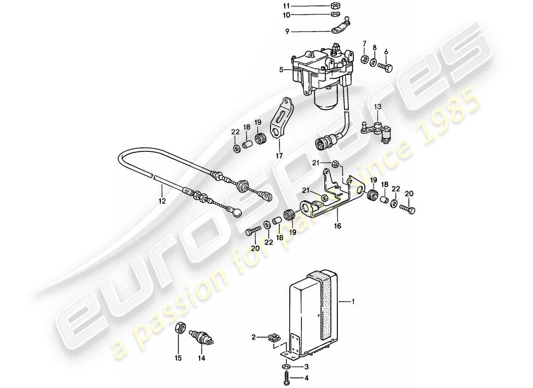 porsche 1986 (924s) cruise control system part diagram