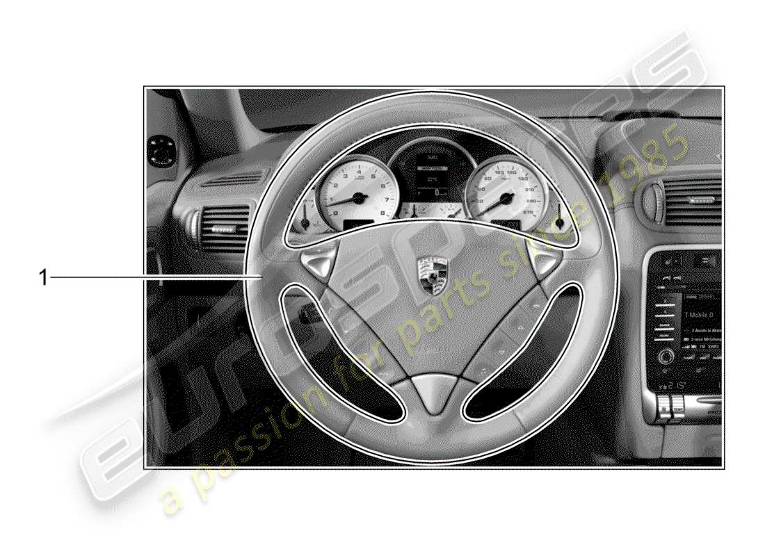 porsche tequipment cayenne (2003) steering wheel part diagram