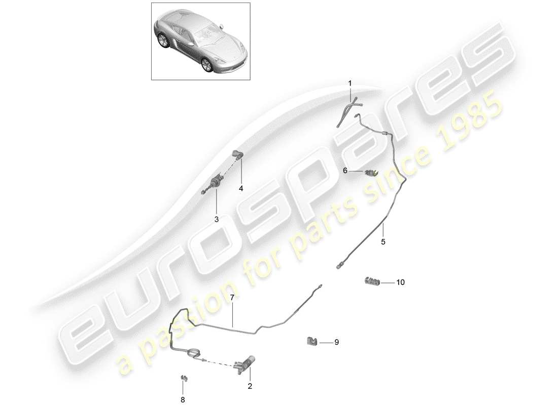 porsche 2018 (718 cayman) hydraulic clutch part diagram
