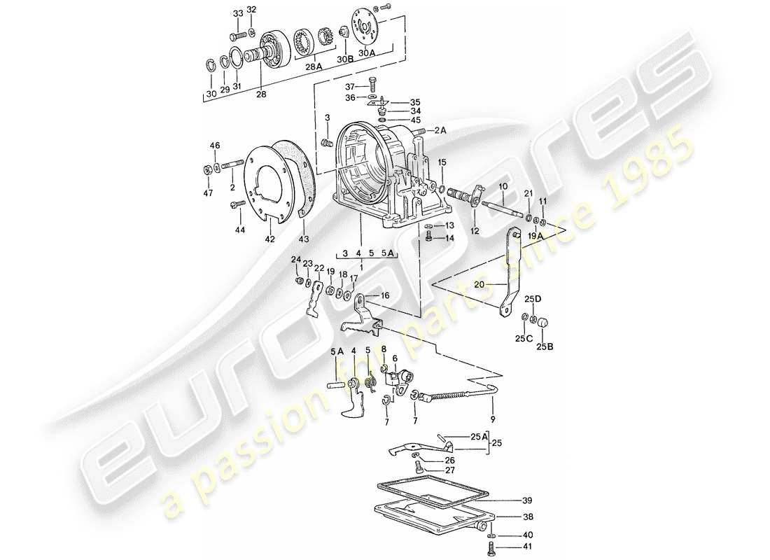 porsche 1990 (944) transmission case - for - automatic transmission - d >> - mj 1989 part diagram