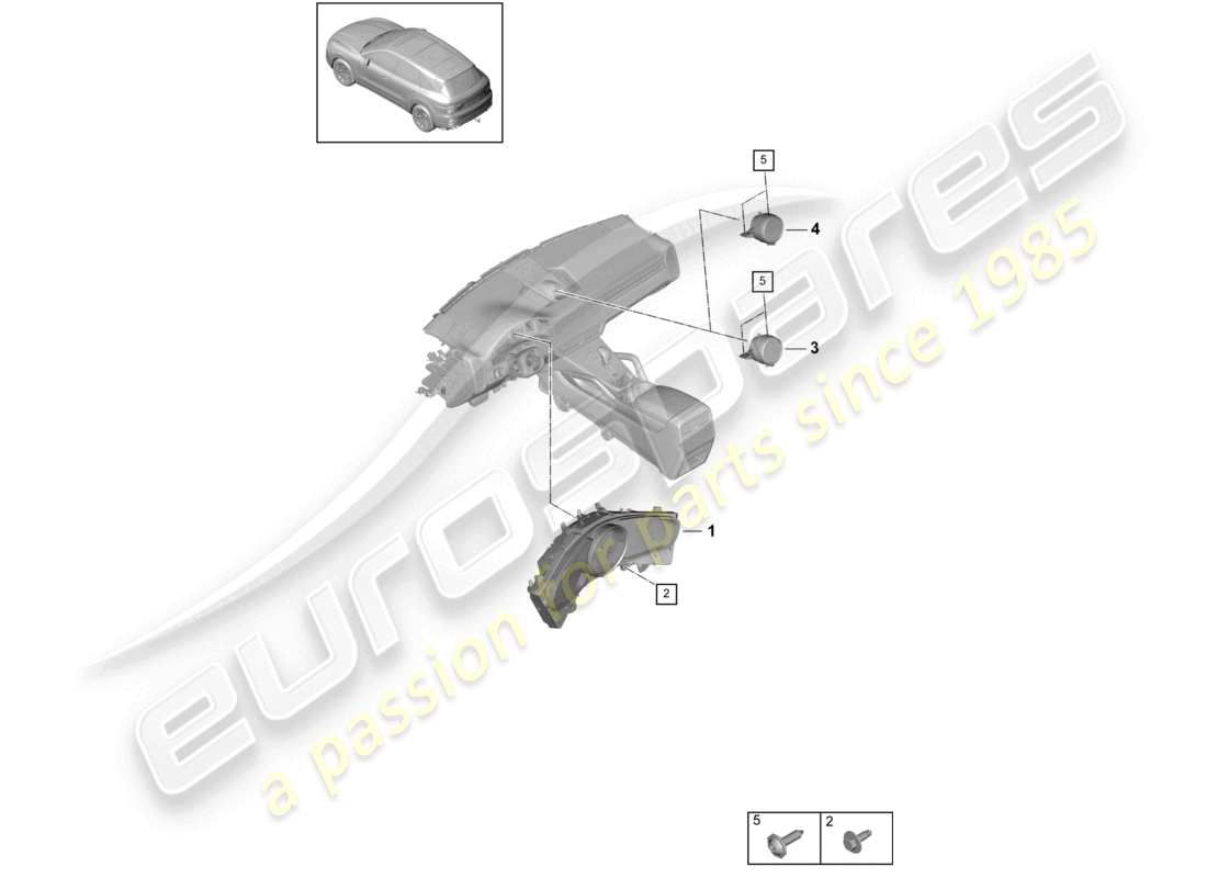 porsche 2020 (cayenne e3 9ya/9yb) combi-instrument stopwatch compass d - 06.04.2020>>- 16.08.2020 part diagram