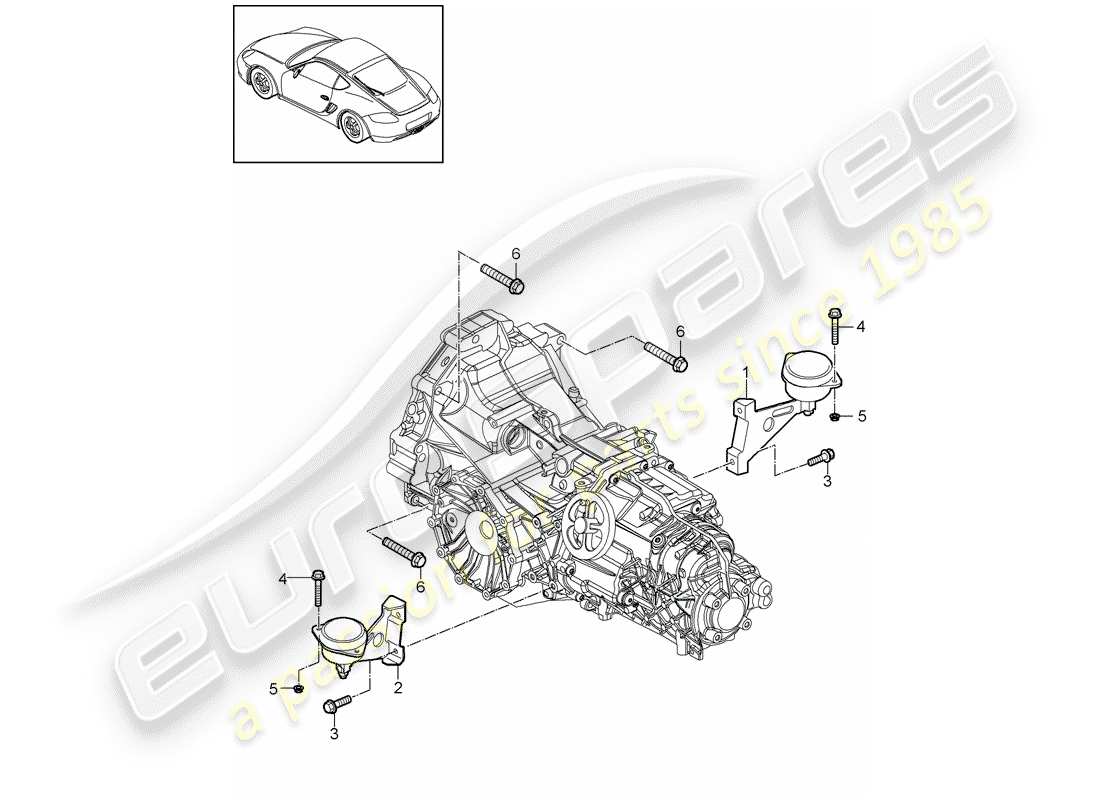 porsche 2011 (987 cayman) manual gearbox part diagram