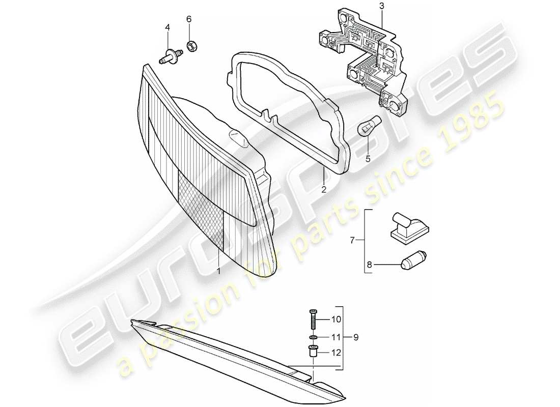 porsche 2007 (987 boxster) rear light part diagram