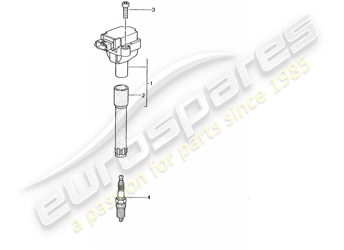 porsche 2003 (996 gt3) ignition system part diagram