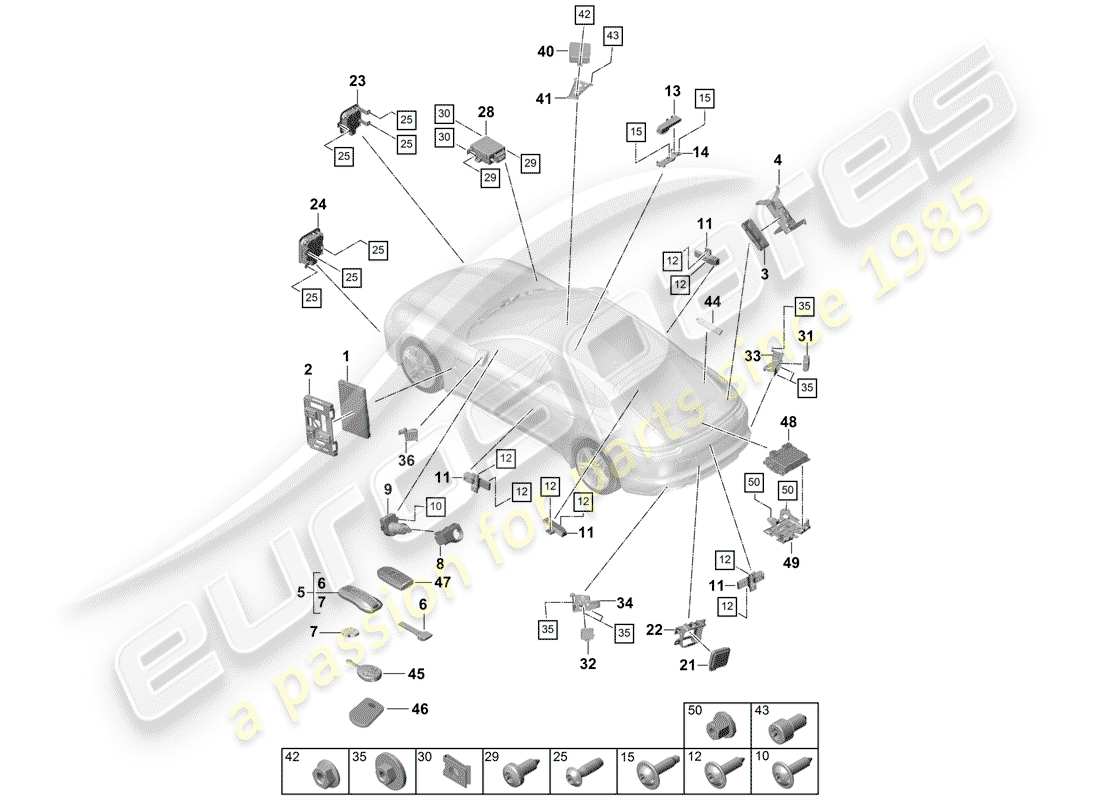 porsche 2020 (panamera 971-1) control units part diagram