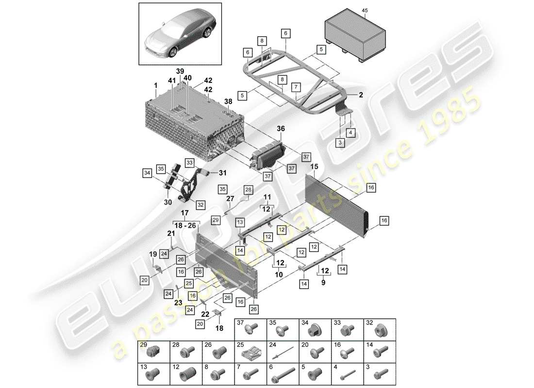 porsche 2020 (panamera 971-1) battery part diagram