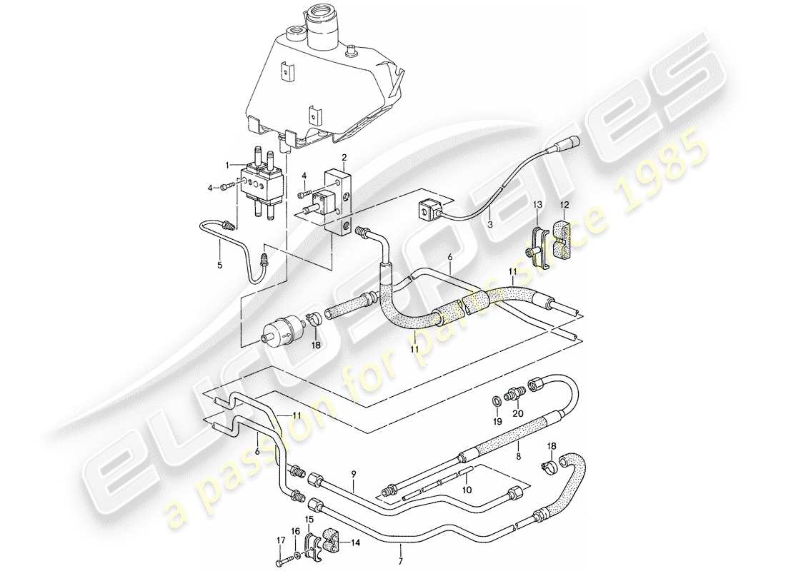 porsche 1988 (959) self levelling system - control part diagram