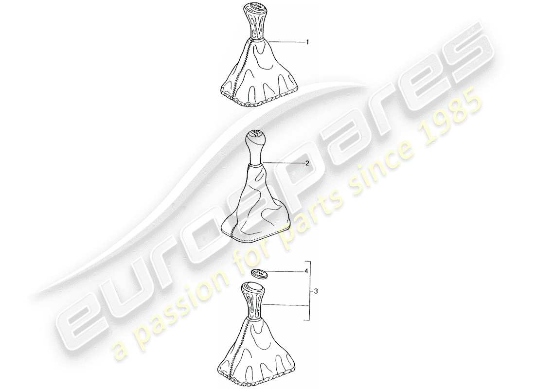 porsche 2010 (tequipment) gearshift knob part diagram