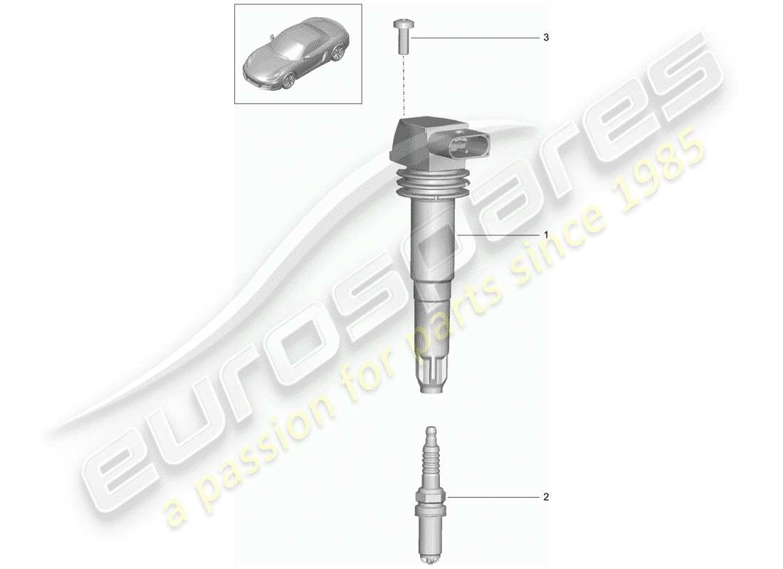 porsche 2012 (981 boxster) ignition system parts diagram