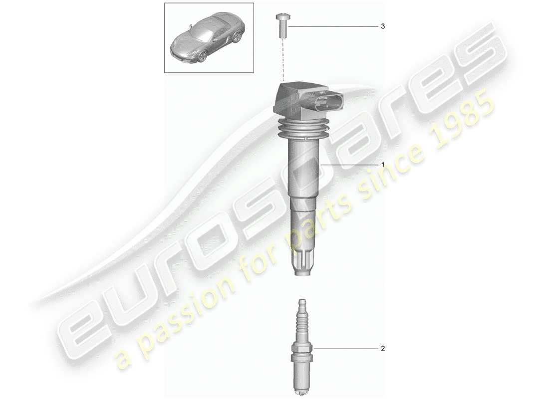 porsche boxster 981 (2012) ignition system part diagram