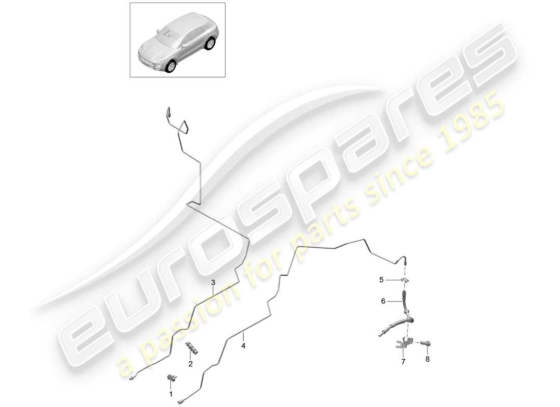 porsche 2018 (macan) brake line part diagram