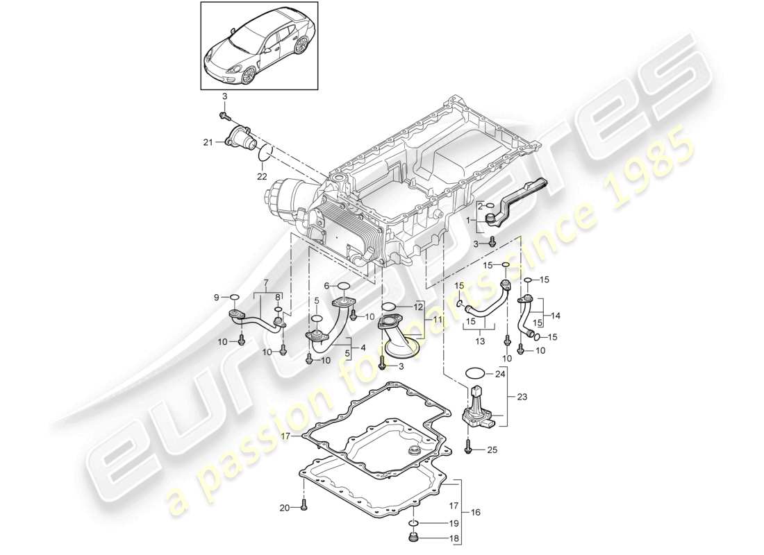 porsche 2010 (cayenne e1 9pa) intake manifold oil sump parts diagram