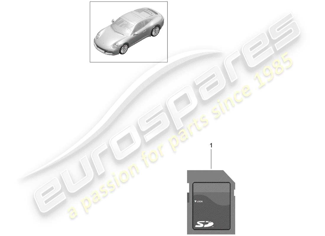 porsche 2020 (991-2) sd memory card for updating part diagram