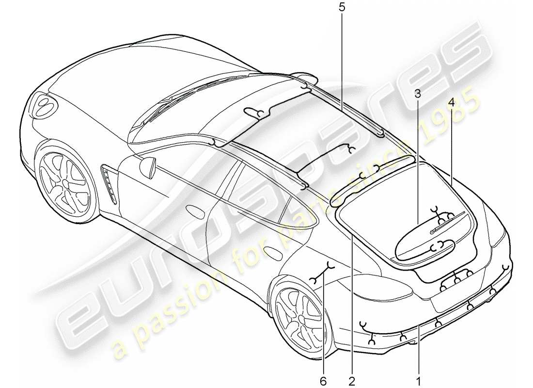 porsche 2016 (panamera 970) wiring harnesses part diagram