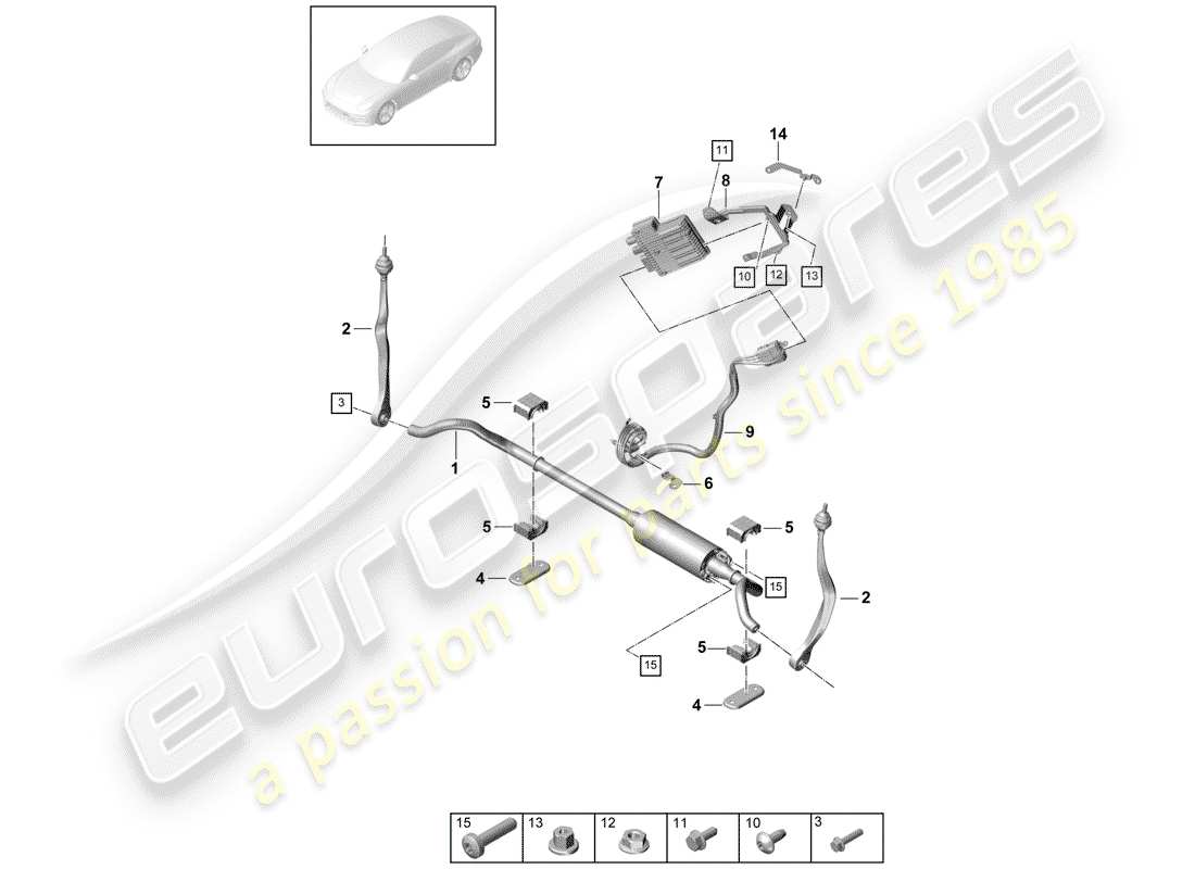 porsche 2020 (panamera 971-1) stabilizer part diagram