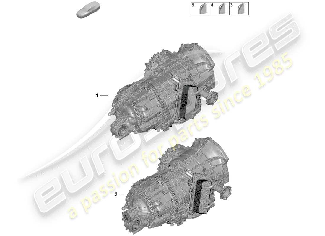 porsche 2020 (992-1) 8-speed dual clutch gearbox parts diagram