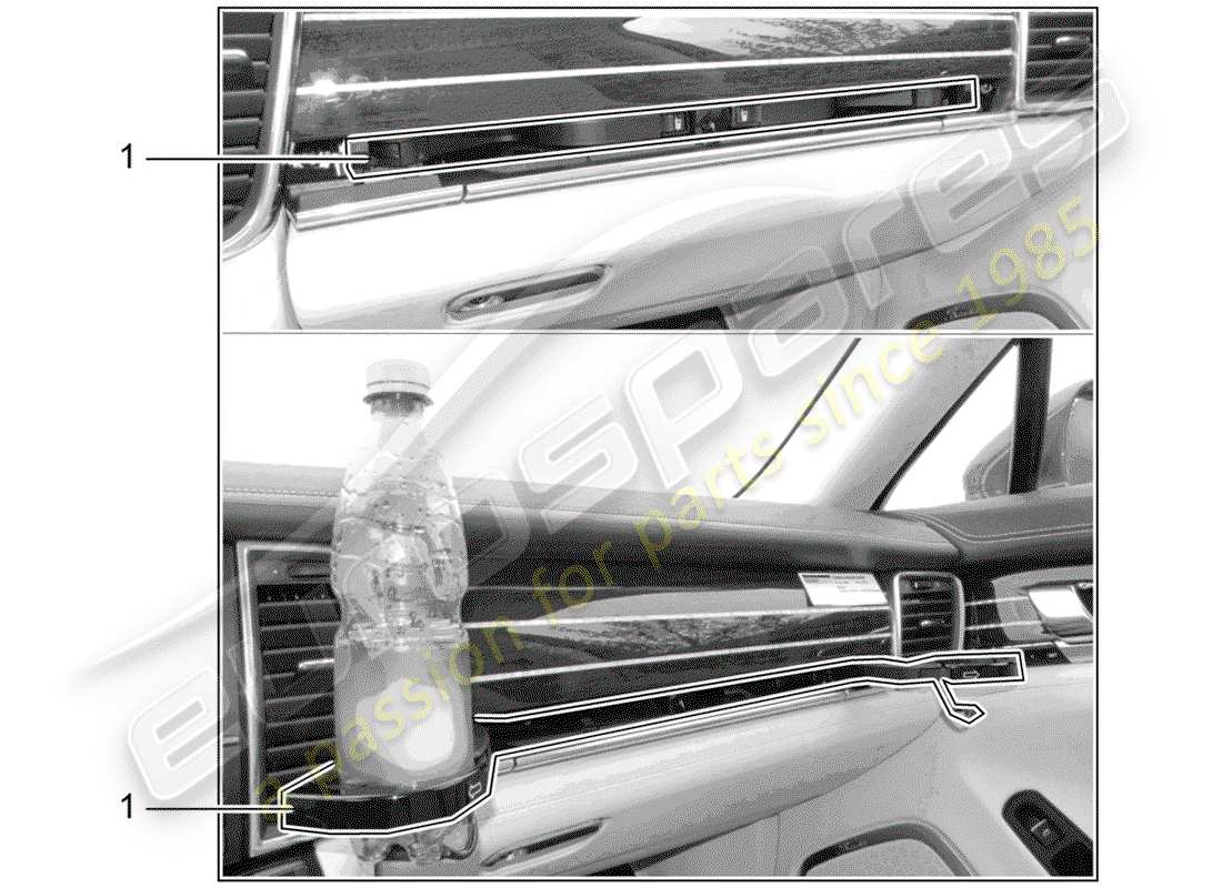 porsche 2016 (tequipment panamera) cup holder part diagram